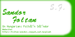 sandor foltan business card